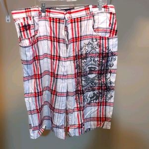 Phat Farm Plaid Lightweight Casual Shorts